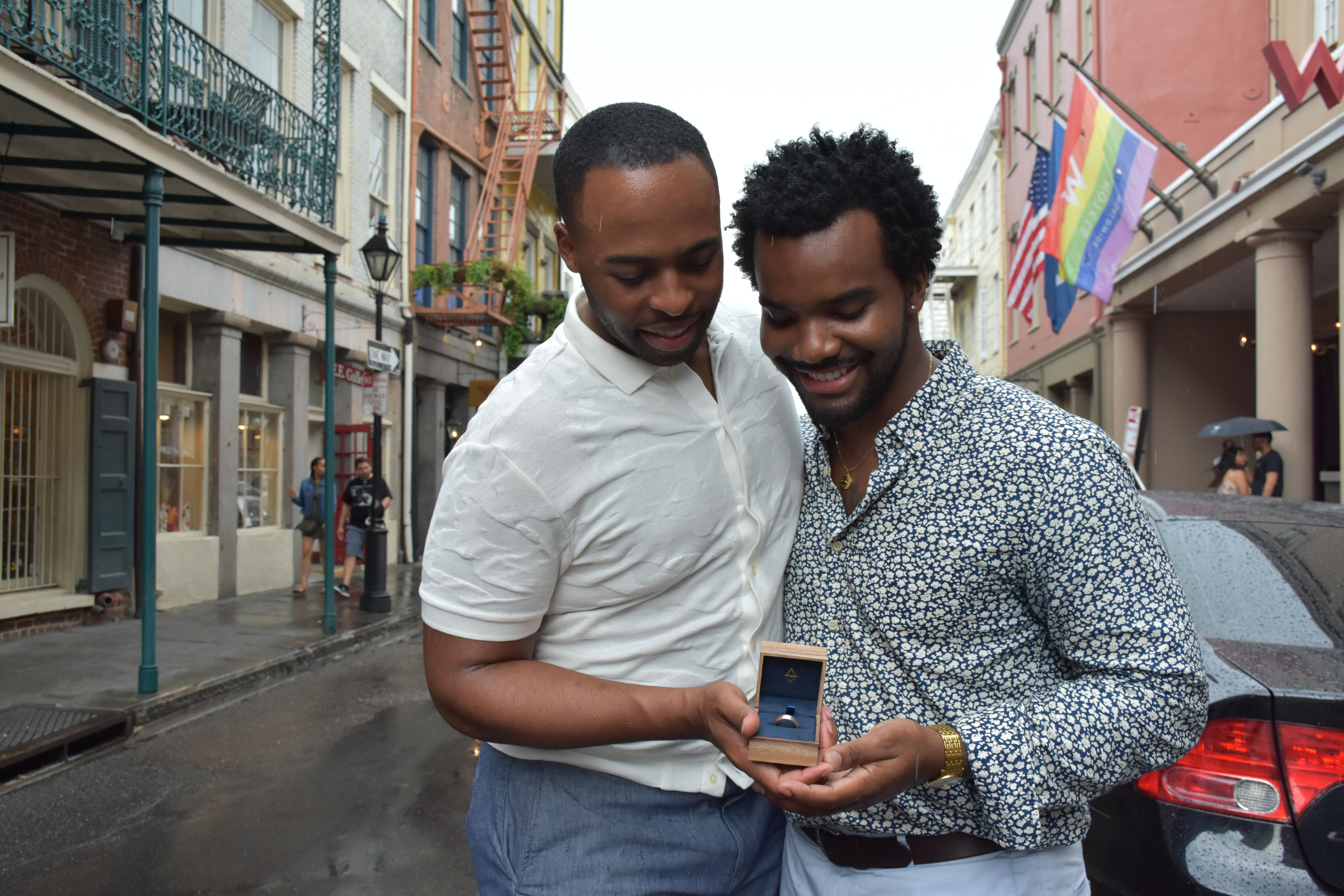 Andre and Jonathan Engagement Photo Outside