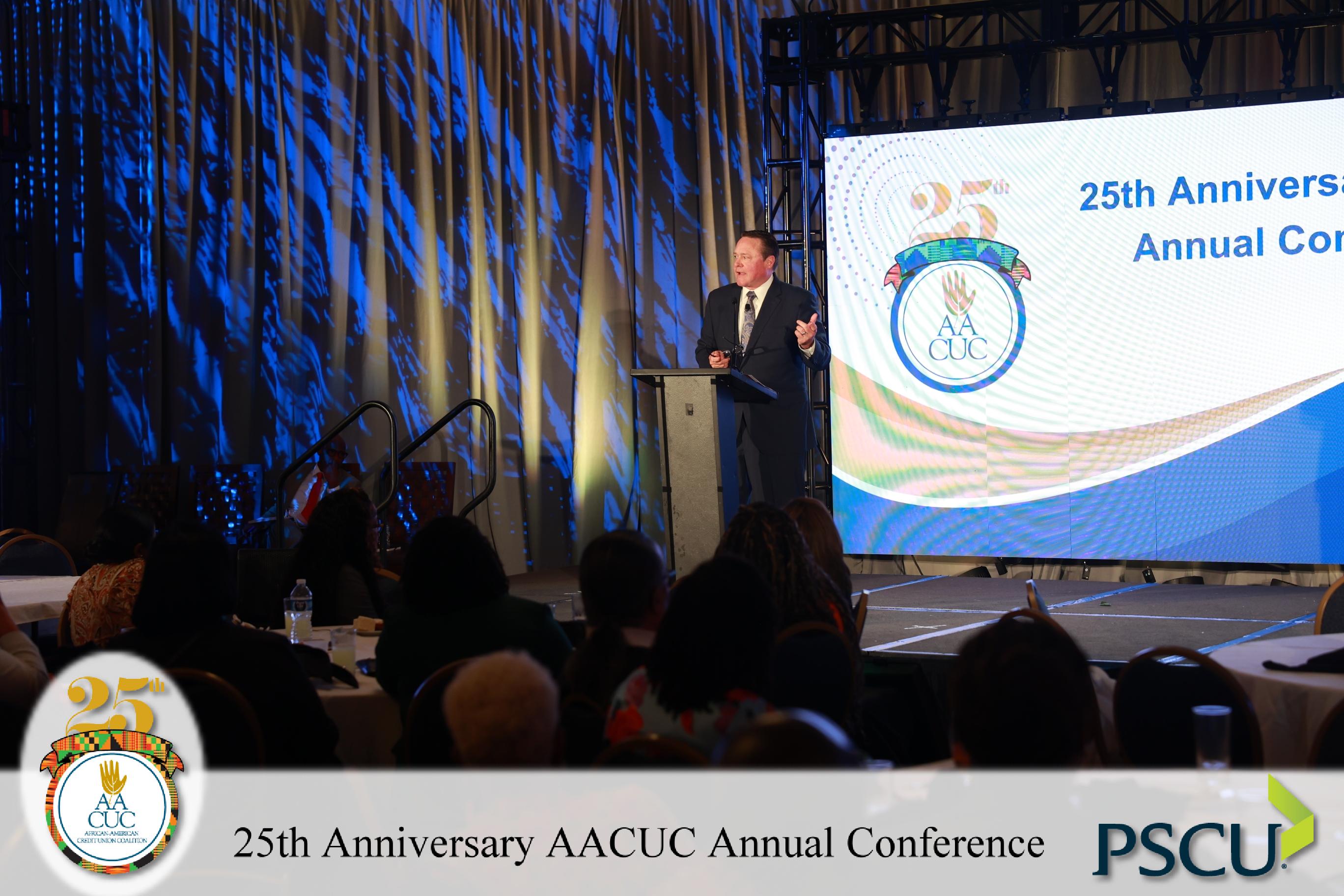 Berger speaking at AACUC's Annual Conference