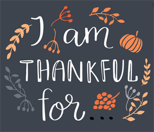I am thankful for. . .