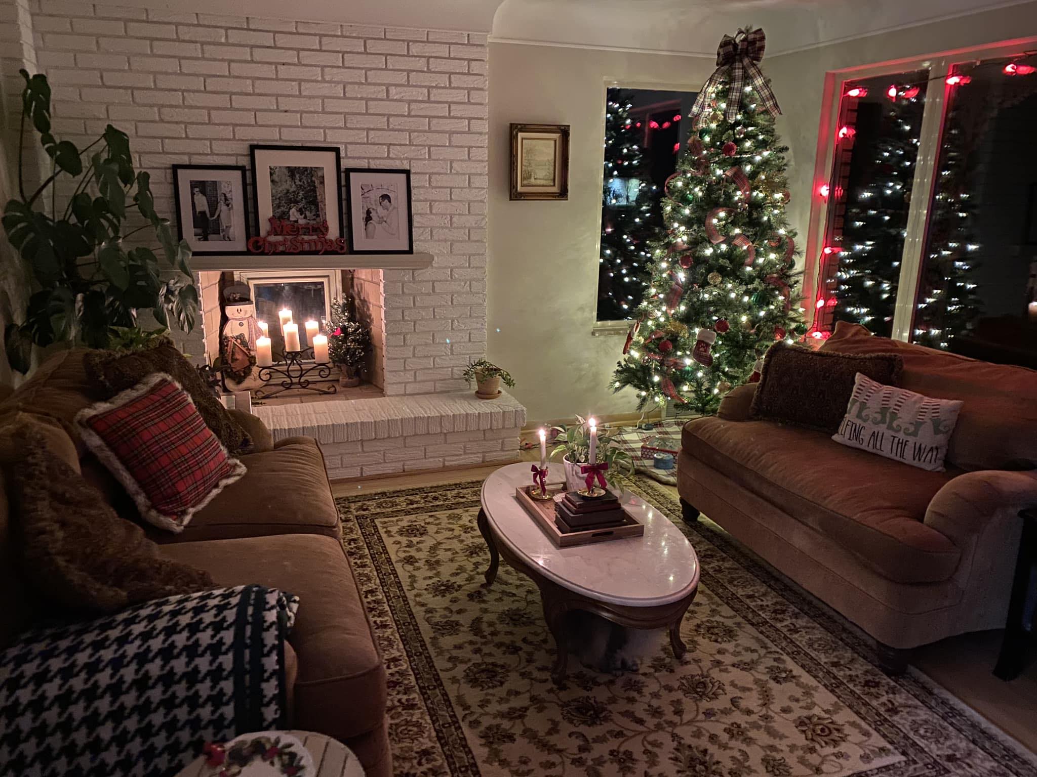 My sitting room, decorated for Christmas