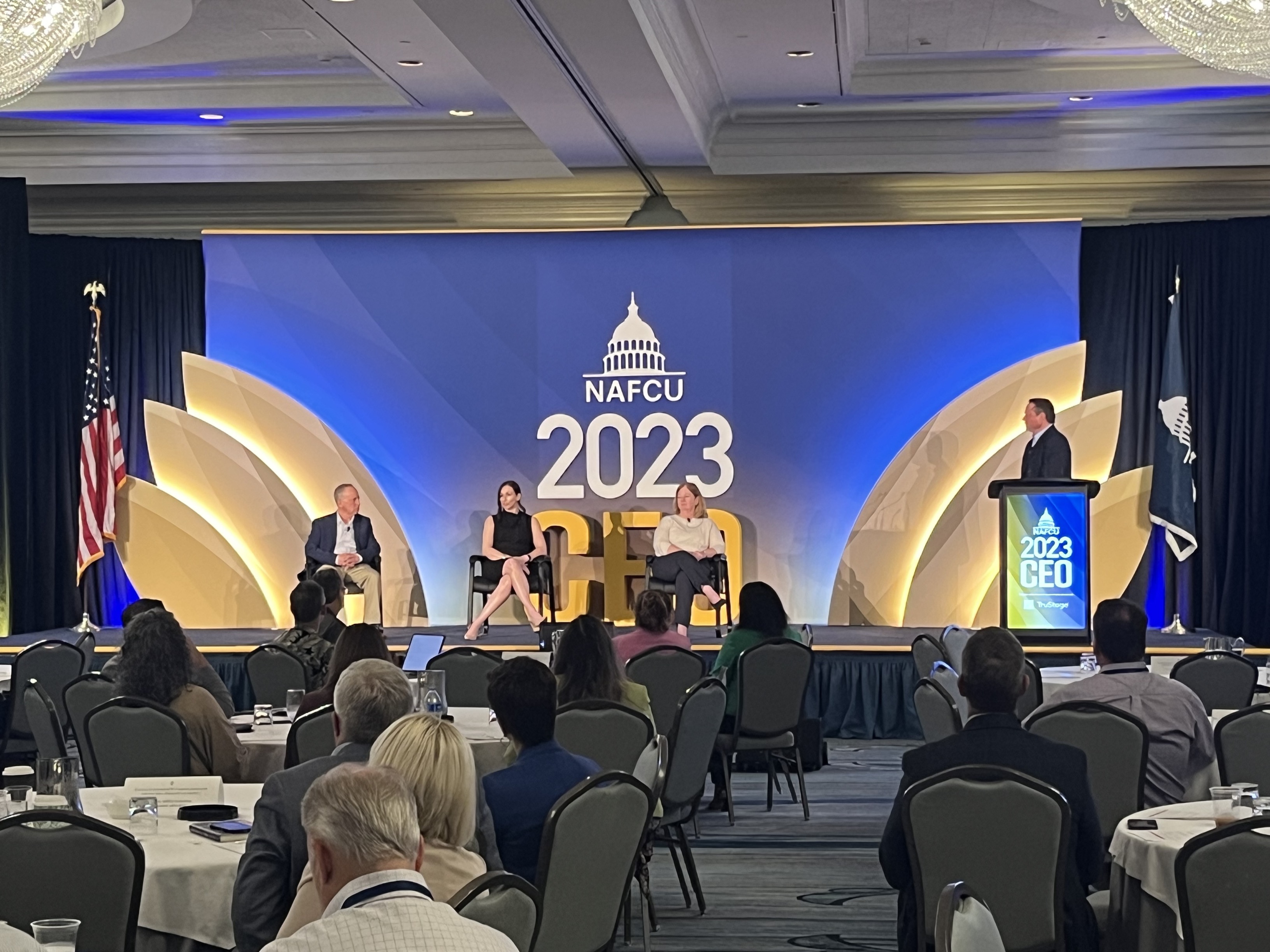 NAFCU President and CEO Dan Berger leading panel discussion at the 2023 CEOs Conference