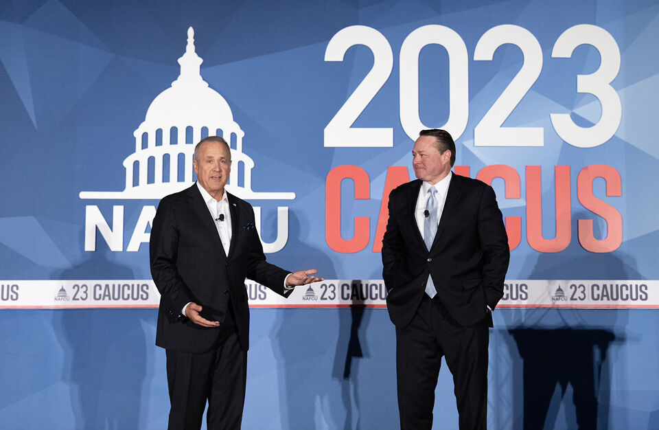 Dan and Jim at Caucus