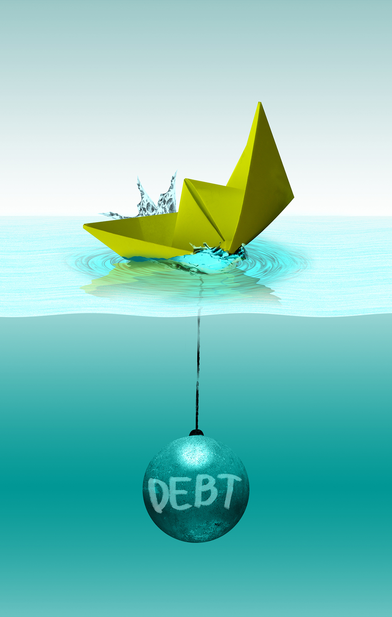 Drown in debt