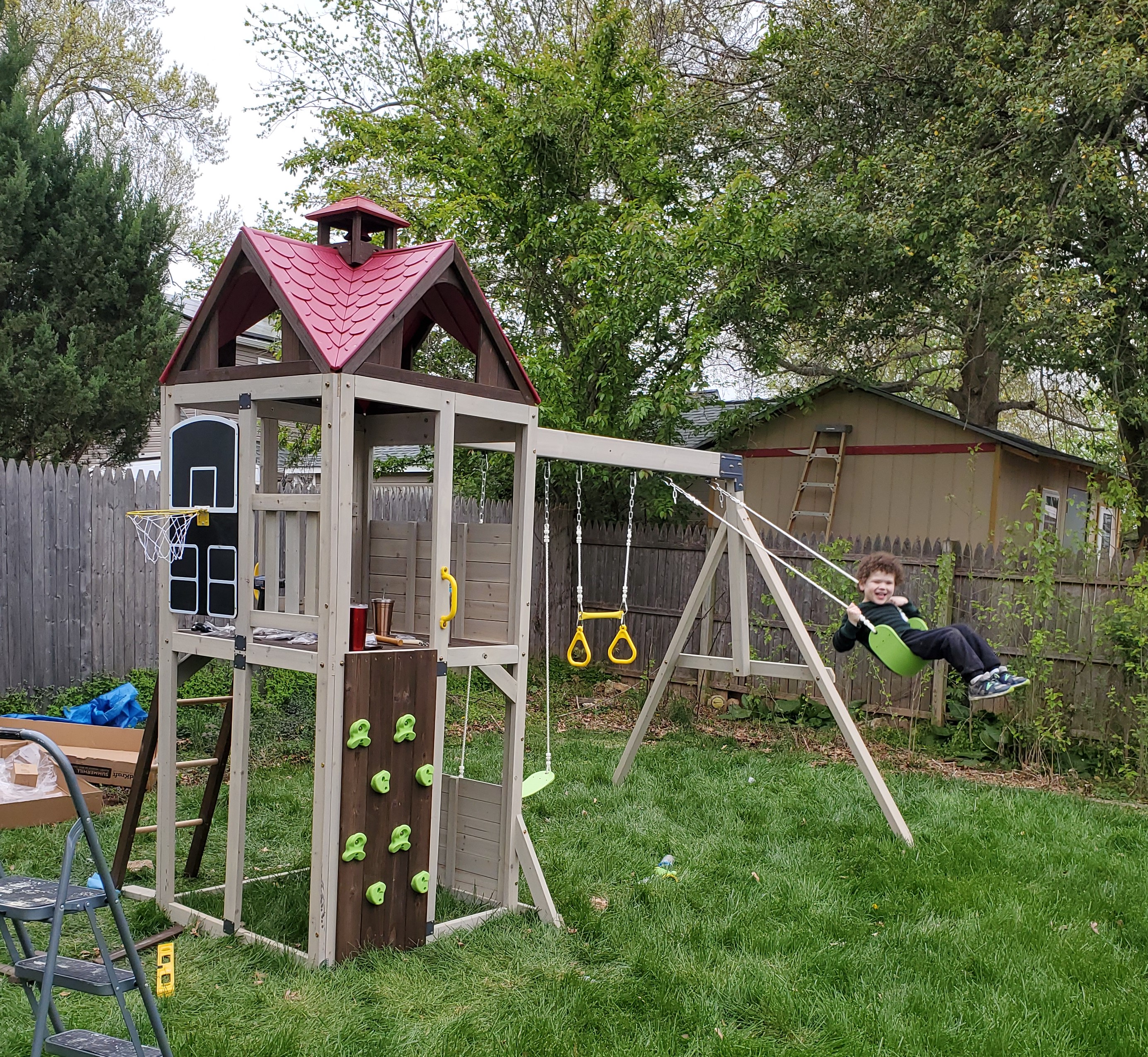 child on a swing set