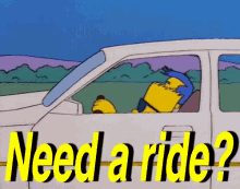 Simpsons Cartoon gif - Need a ride?