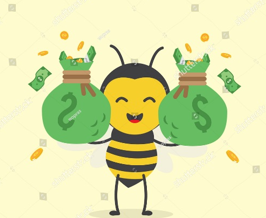 bee with money