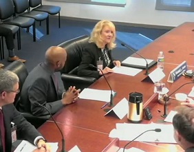Jeanne Kucey, NAFCU Board Chair, testifies Wednesday before the NCUA Board on its proposed 2019-2020 budgets.