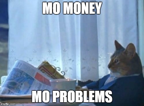cat holding money