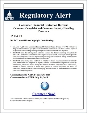 Regulatory Alert on CFPB's Consumer Complaints