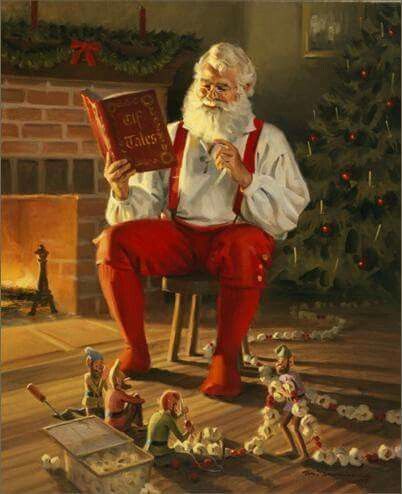 Image result for santa reading a book