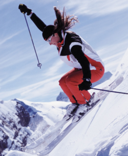 Woman skiier