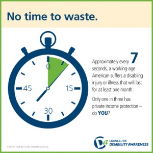No Time to Waste - May is Disability Insurance Awareness Month